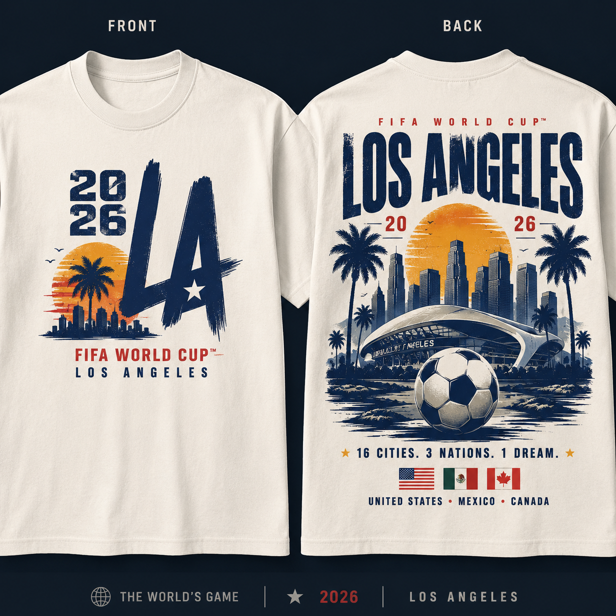 2026 Los Angeles World Cup Heavyweight Oversized T-Shirt | 8 oz Premium Tshirts