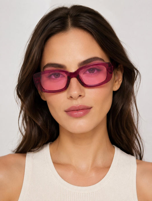 Retro Rectangle Sunglasses | Vintage Thick Frame UV400 Shades | Unisex Fashion Eyewear