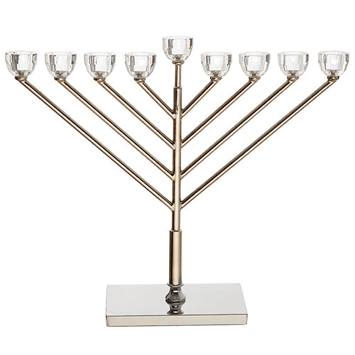 Oli nickel finish Menorah With Crystal 40cm.