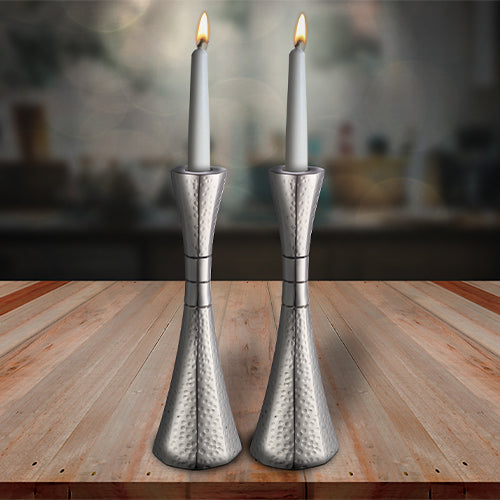 Aluminum Candlesticks 24 cm- Hammered
