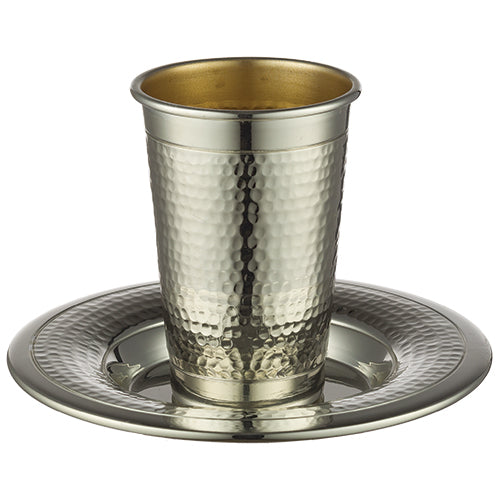 Elegant Kiddush Cup 8.5 cm with Saucer