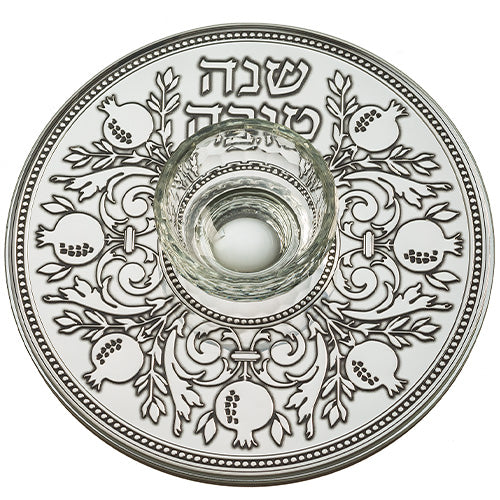 Glass Honey Dish 23*19 cm with Plaque