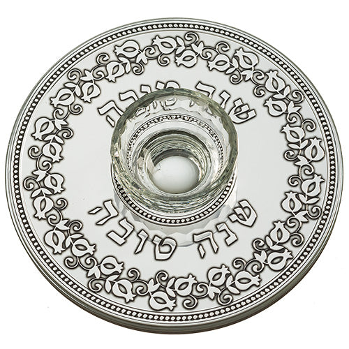 Glass Honey Dish 23*19 cm with Plaque