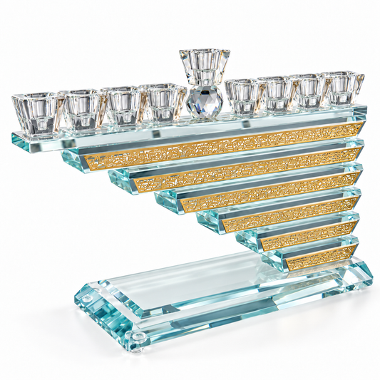 Crystal Menorah 22*30 cm Jerusalem plaque