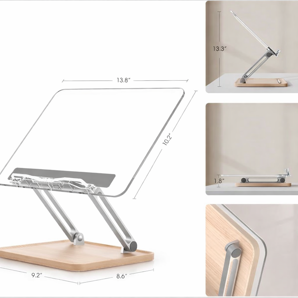 לא ימוש Acrylic Adjustable Shtender with Wood Base & Page-Holding Clips – Fully Customizable (Copy)
