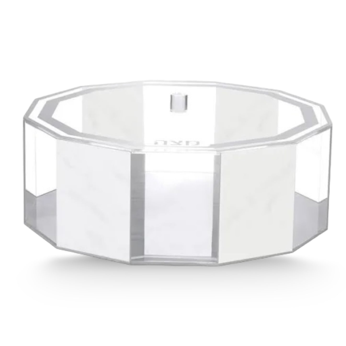 Acrylic Matzah Box With Lid Hexagon Holder Lucite white