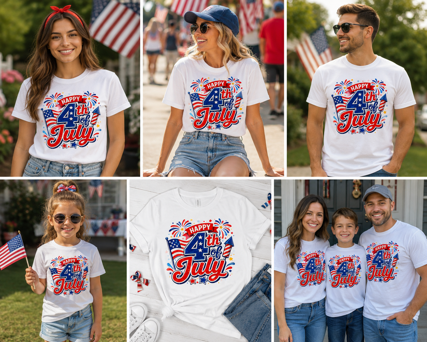 4th of July Patriotic T-Shirt for Adults & Youth – Independence Day American Flag Graphic Tee