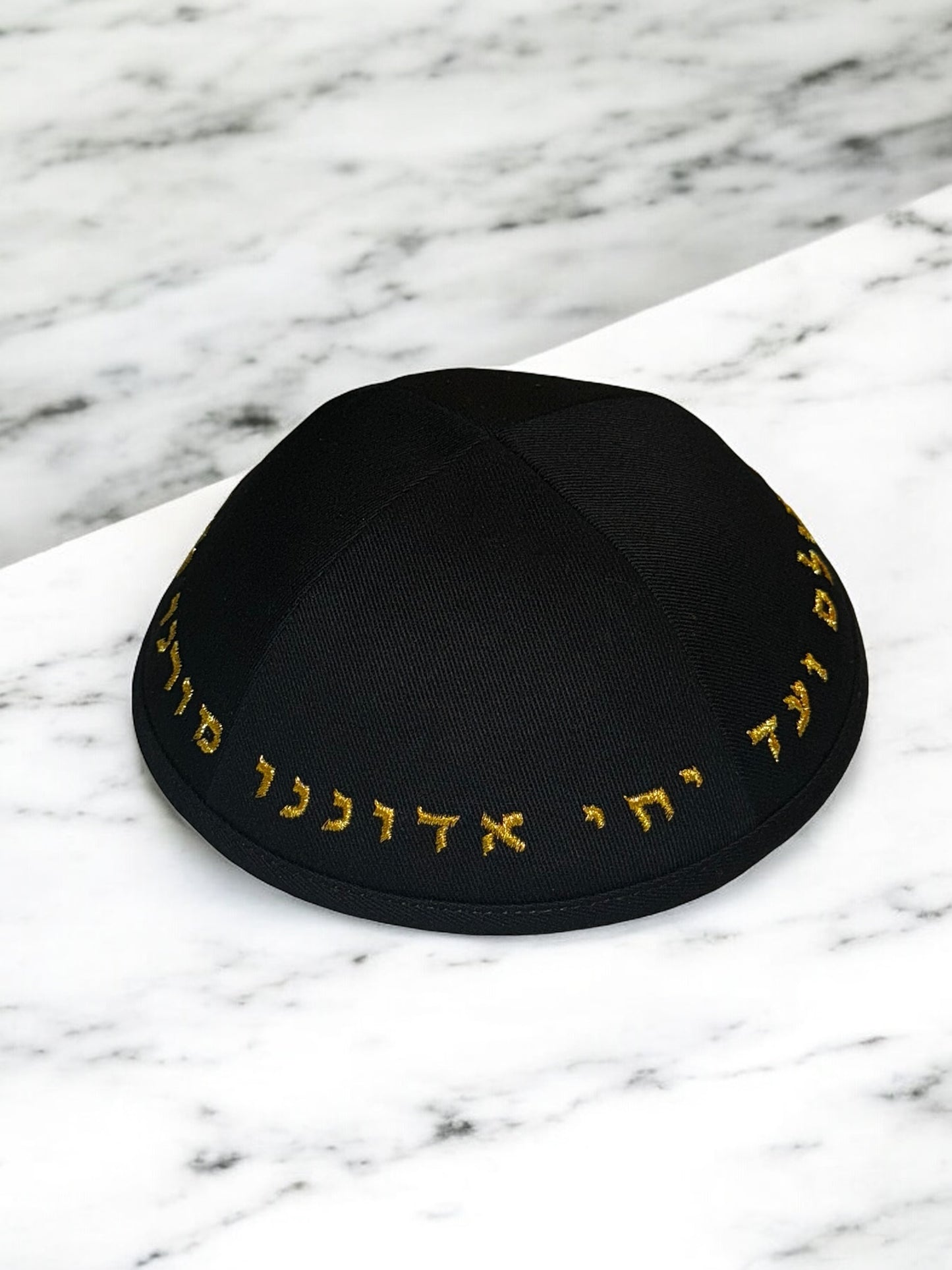 Black cotton יחי אדוננו Chabad kippah