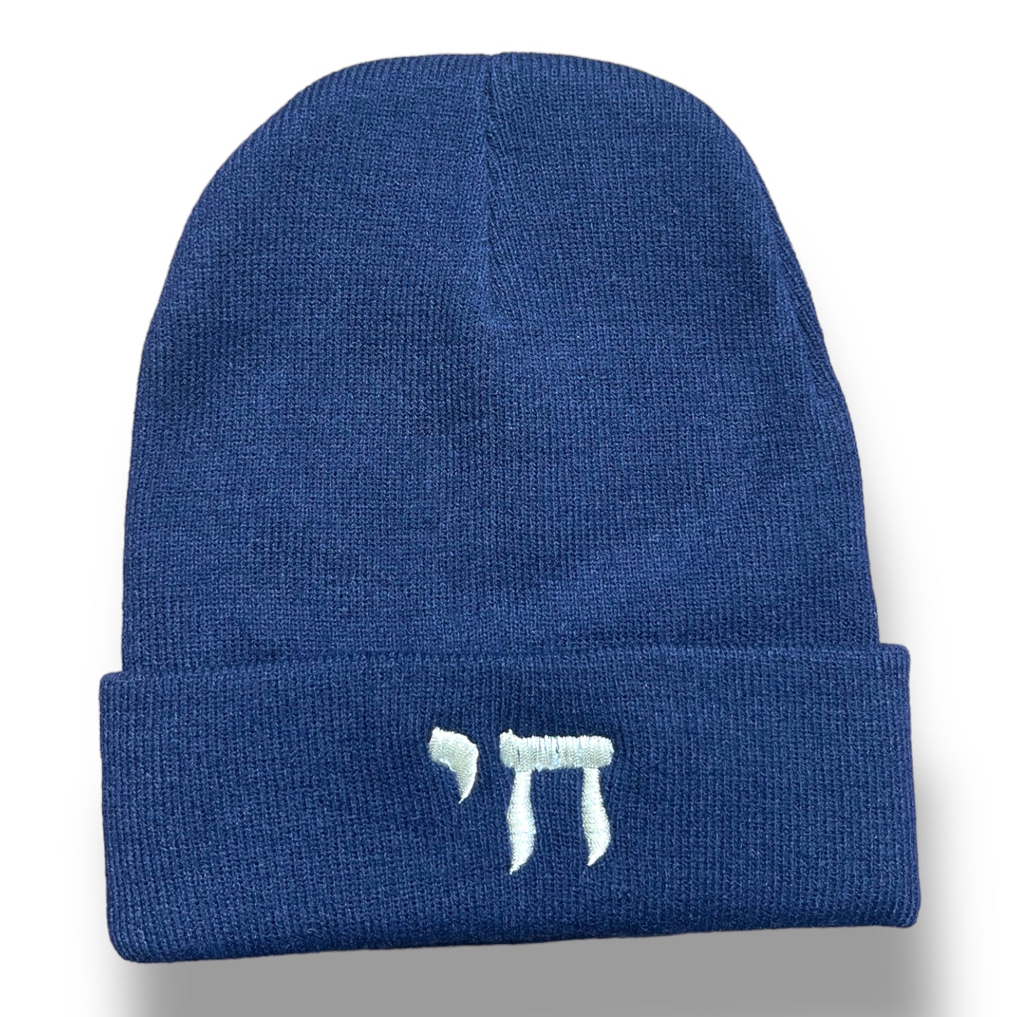 Chai embroidered navy blue winter beanie