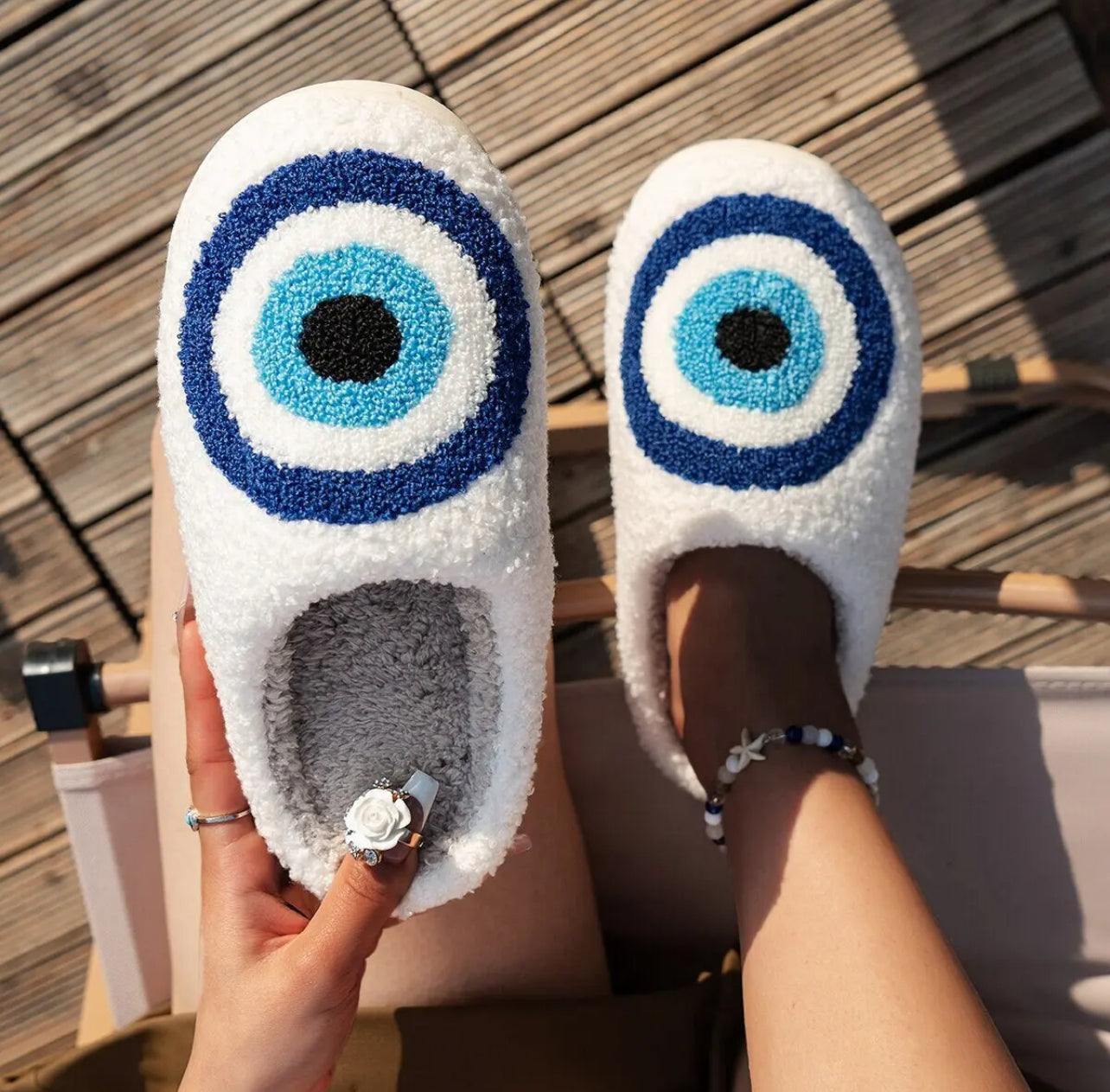 Evil Eye Slippers for Women