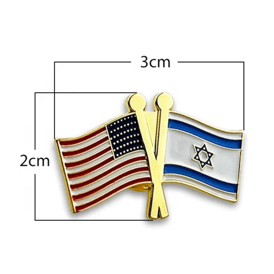 USA and USA Israel Flag Lapel Pin