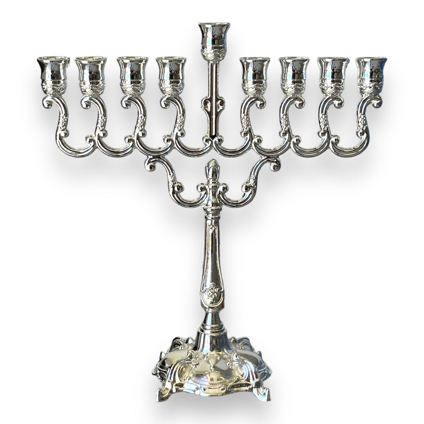 Silver plated menorah 7 x 7"