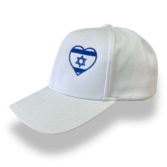 Embroidered israel flag heart shape baseball cap