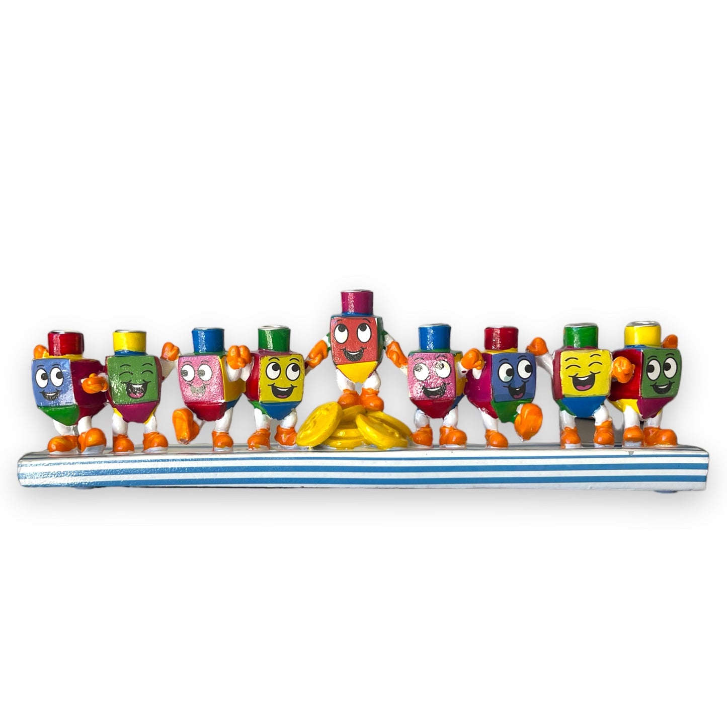 Polyresin fun dreidels menorah