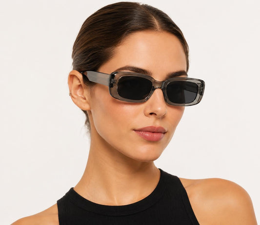 Retro Rectangle Sunglasses | Vintage Thick Frame UV400 Shades | Unisex Fashion Eyewear