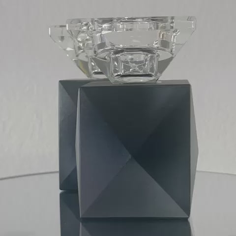 Pair of Crystal Elegant Candlesticks 9 cm