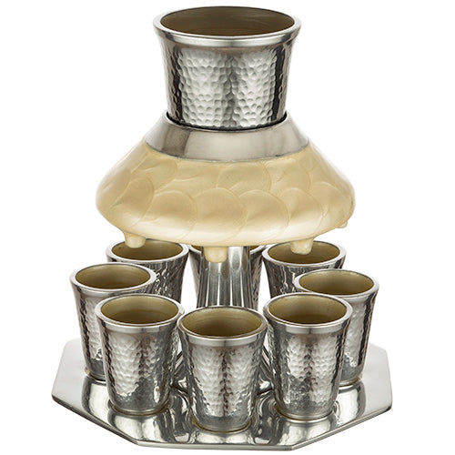 Aluminum Wine Divider With 8 Small Cups 21 Cm - Pearl