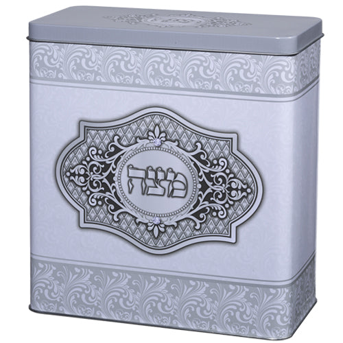 Tin Matzah Box Blue 8.2 x 7.5"