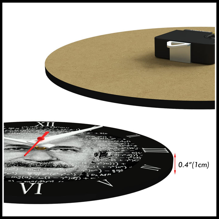 WALL CLOCK , EINSTEIN, 10” ROUND, ASTRA COLLECTION, SILENT NON TICKING