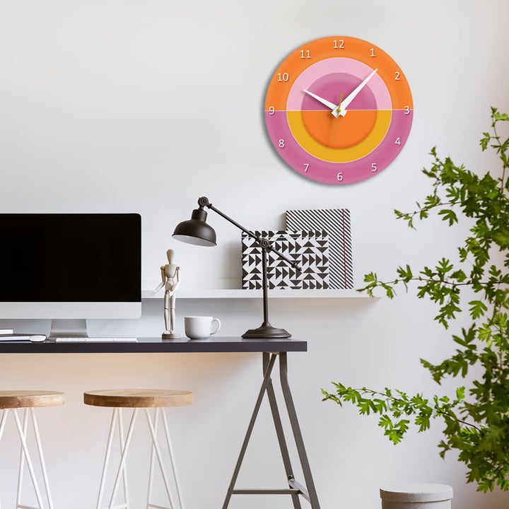 WALL CLOCK , SUNRISE, 10” ROUND, ASTRA COLLECTION, SILENT NON TICKING