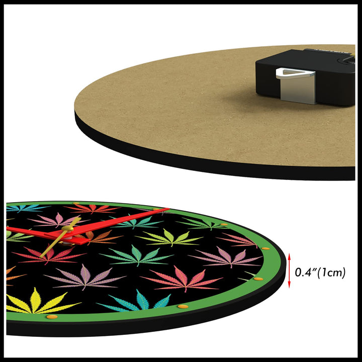 WALL CLOCK , SMALL LEAVES, 10” ROUND, ASTRA COLLECTION, SILENT NON TICKING