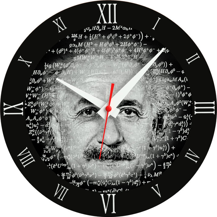 WALL CLOCK , EINSTEIN, 10” ROUND, ASTRA COLLECTION, SILENT NON TICKING
