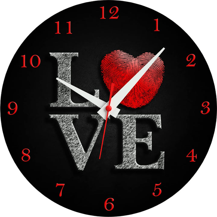WALL CLOCK LOVE, 10” ROUND, ASTRA COLLECTION, SILENT NON TICKING