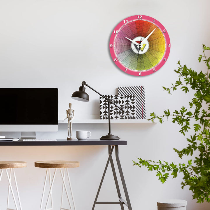 WALL CLOCK, COLOR WHEEL, 10” ROUND, ASTRA COLLECTION, SILENT NON TICKING