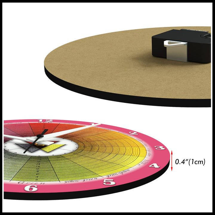 WALL CLOCK, COLOR WHEEL, 10” ROUND, ASTRA COLLECTION, SILENT NON TICKING