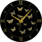 WALL CLOCK GOLD BUTTERFLIES, 10” ROUND, ASTRA COLLECTION, SILENT NON TICKING