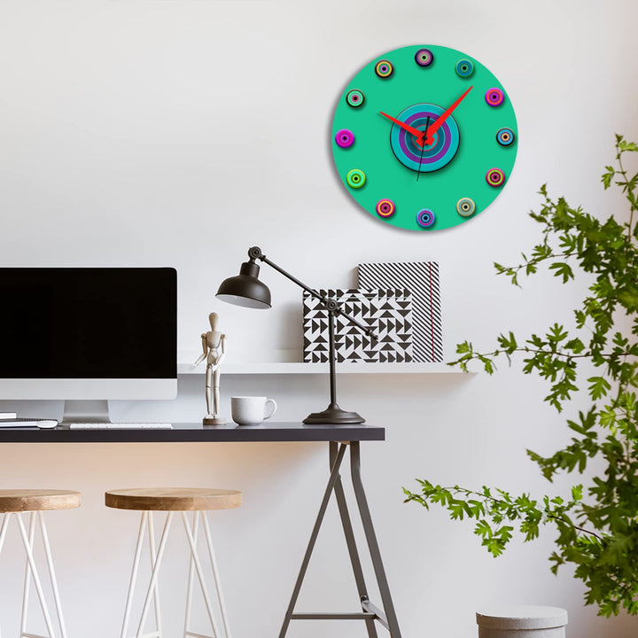 WALL CLOCK ,TARGETS, 10” ROUND, ASTRA COLLECTION, SILENT NON TICKING
