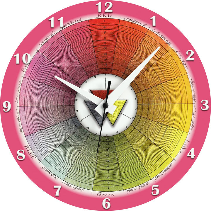 WALL CLOCK, COLOR WHEEL, 10” ROUND, ASTRA COLLECTION, SILENT NON TICKING