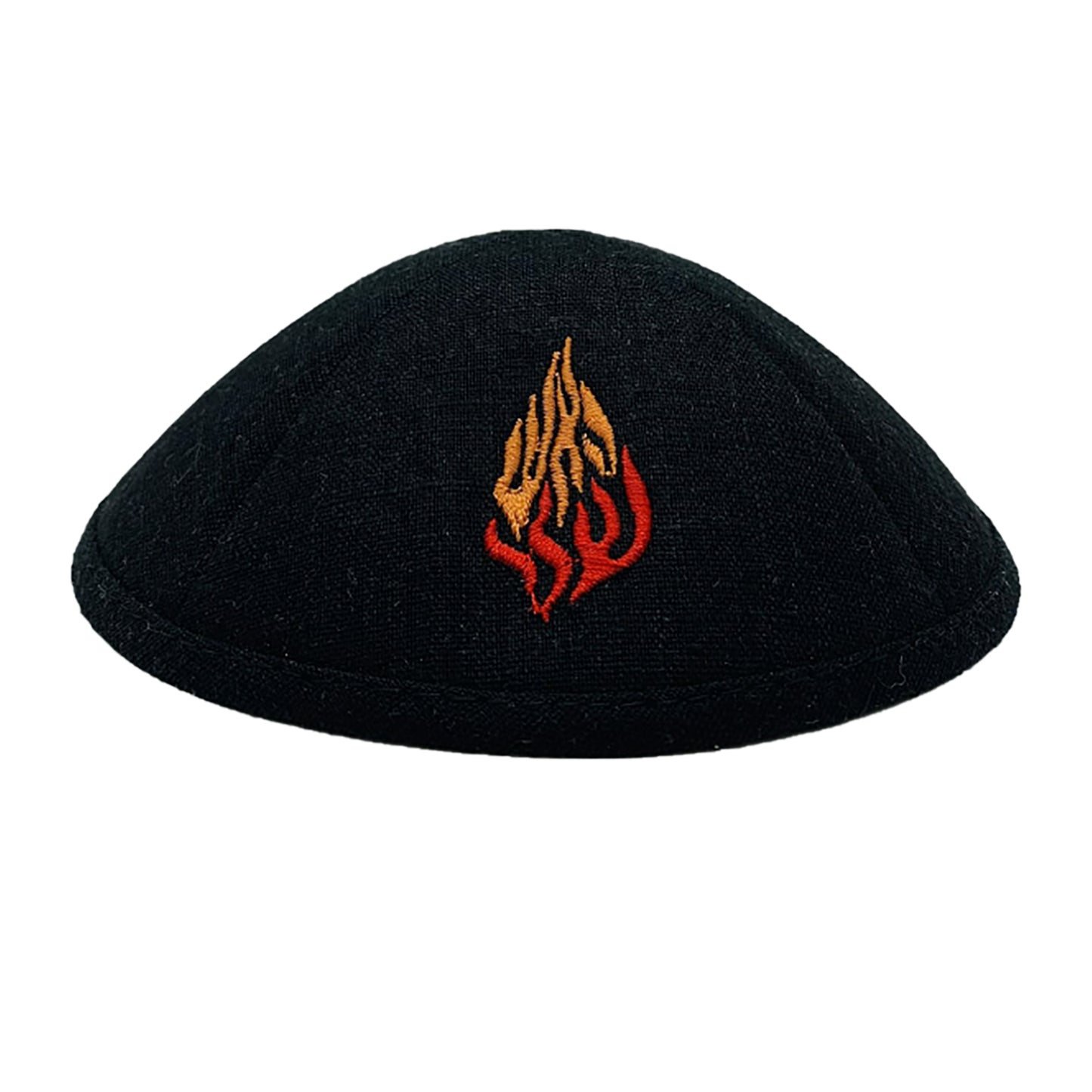 Embroidered Breslev Linen Kippah My Fire "Haesh Sheli"