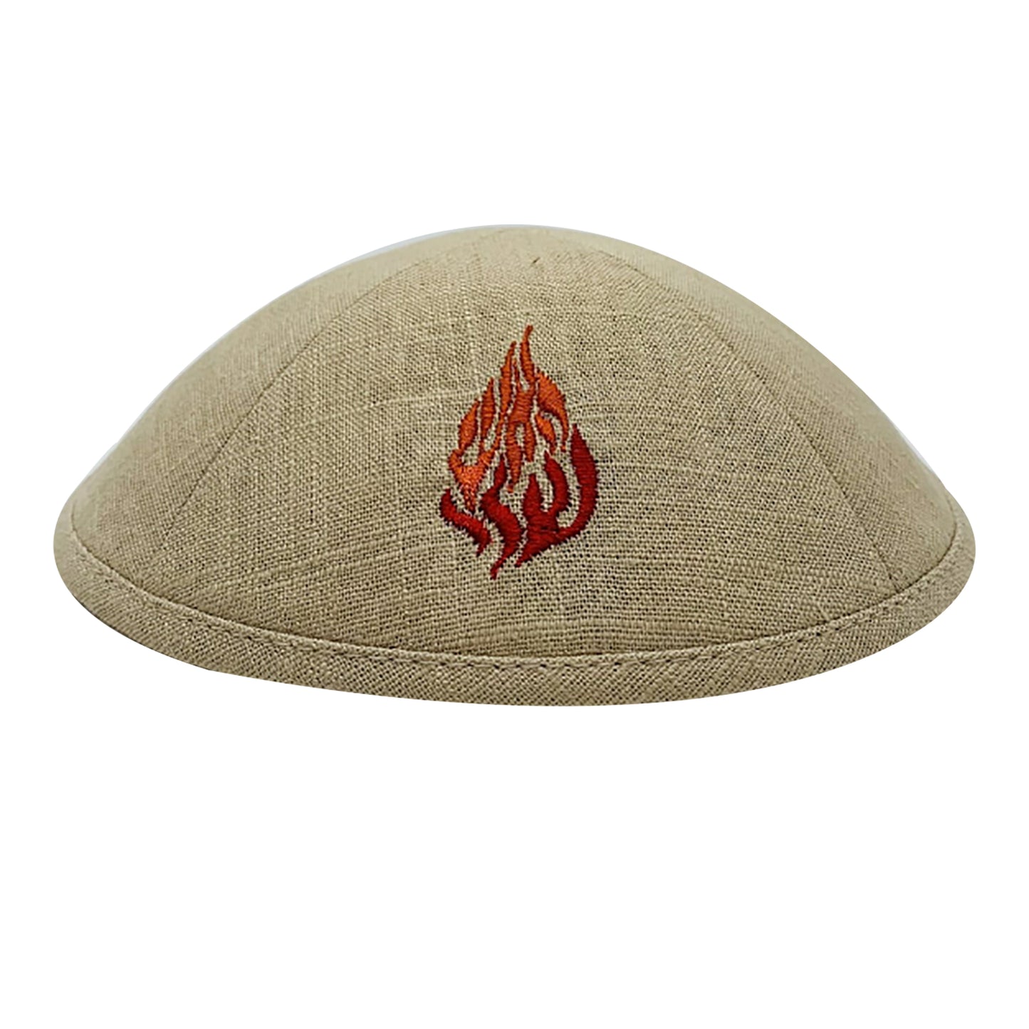 Embroidered Breslev Linen Kippah My Fire "Haesh Sheli"