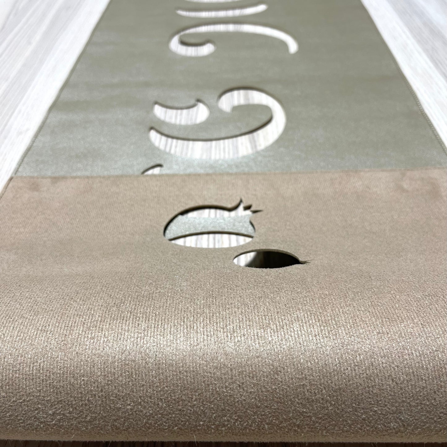 STAIN FREE Rosh Hashanah vinyl laser cut Shana Tovah שנה טובה Table runner 14 x 55"