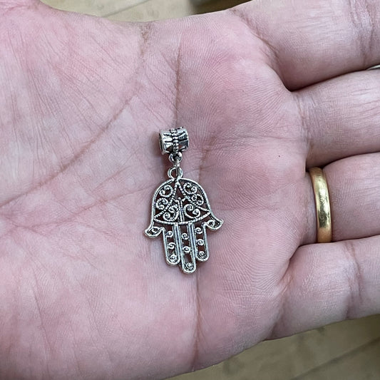 Silver plated Hamsa Pendant 1"