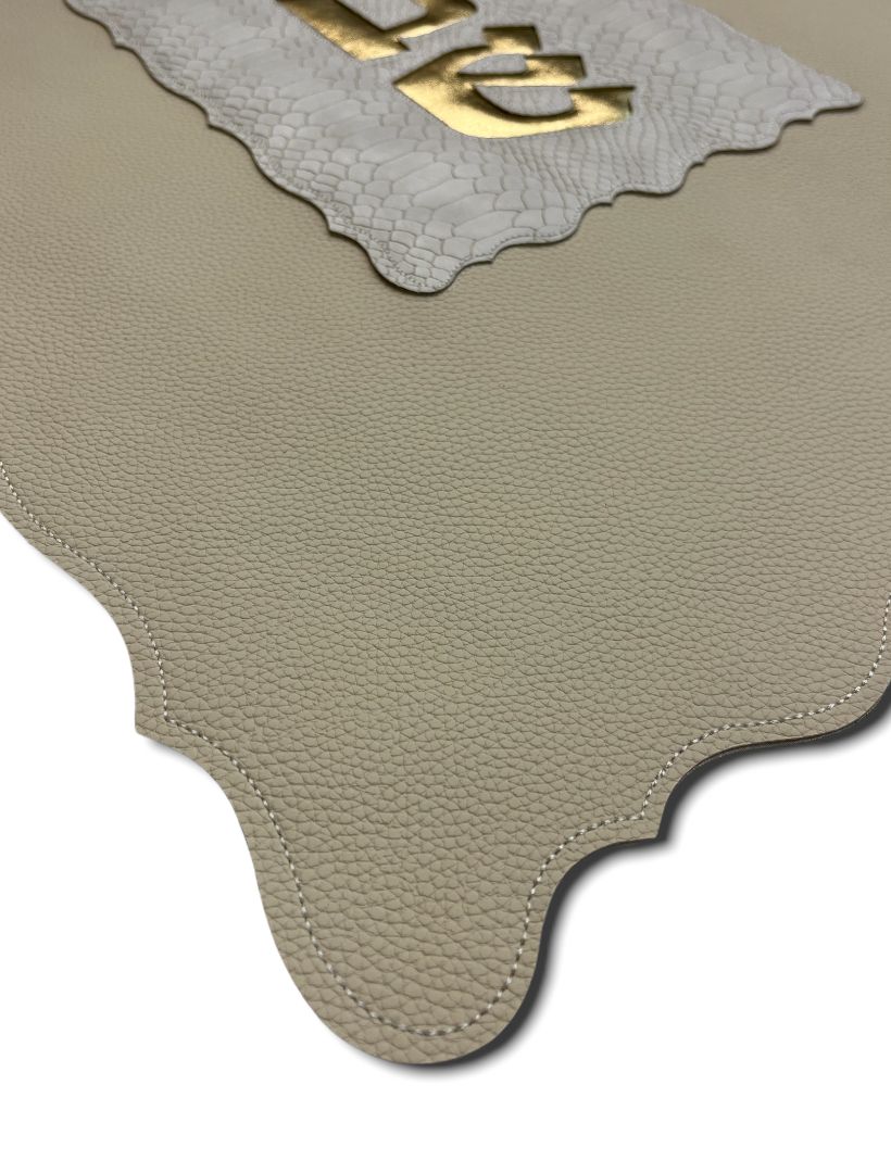 Gorgeous luxurious leather like Challah Cover - laser cut, wavy edges for shabbat 17 x 21"