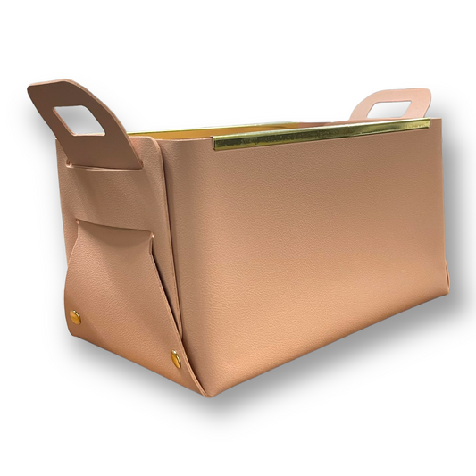 Multi-purpose vinyl/faux leather container 10 x 5 x 5“