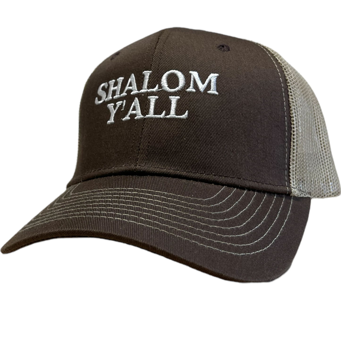Shalom Y'all embroidered mesh cap