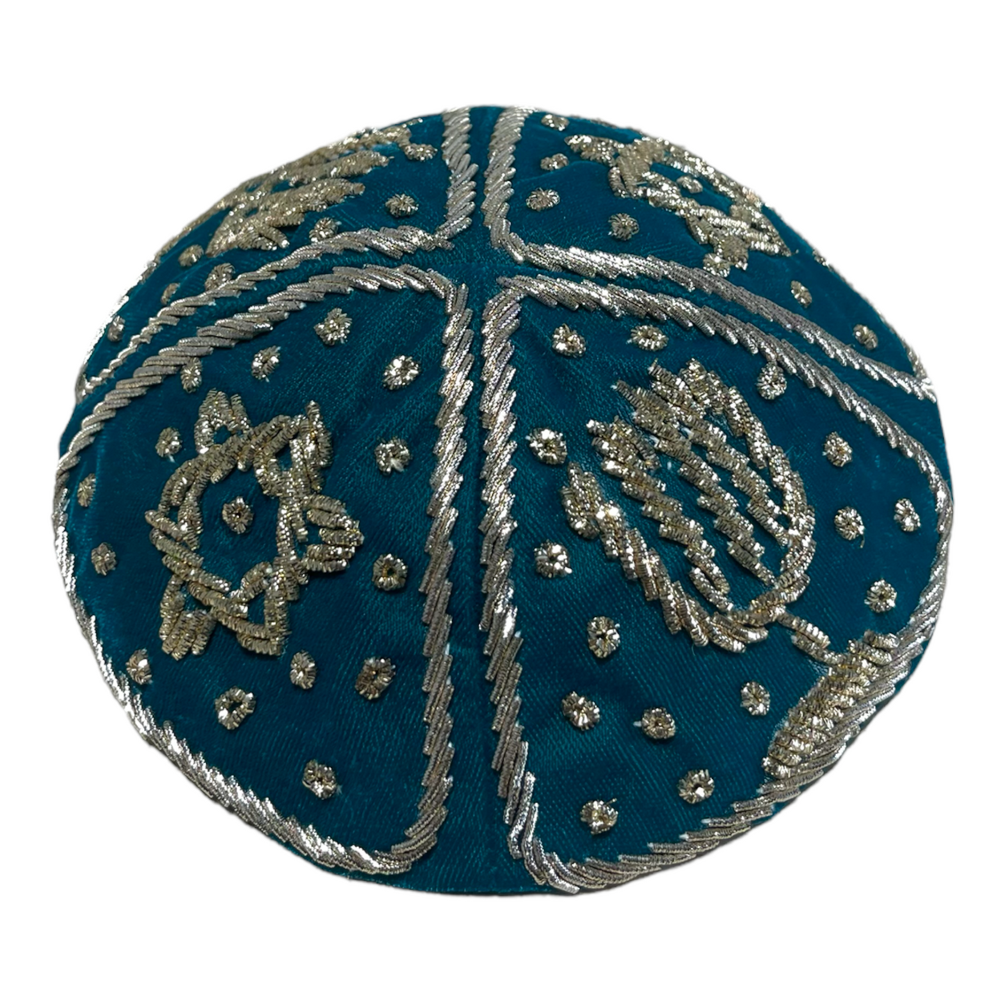 Original Handmade Persian groom kippah velvet with Menorah and Magen David crafted by hand satin velvet Persian wedding