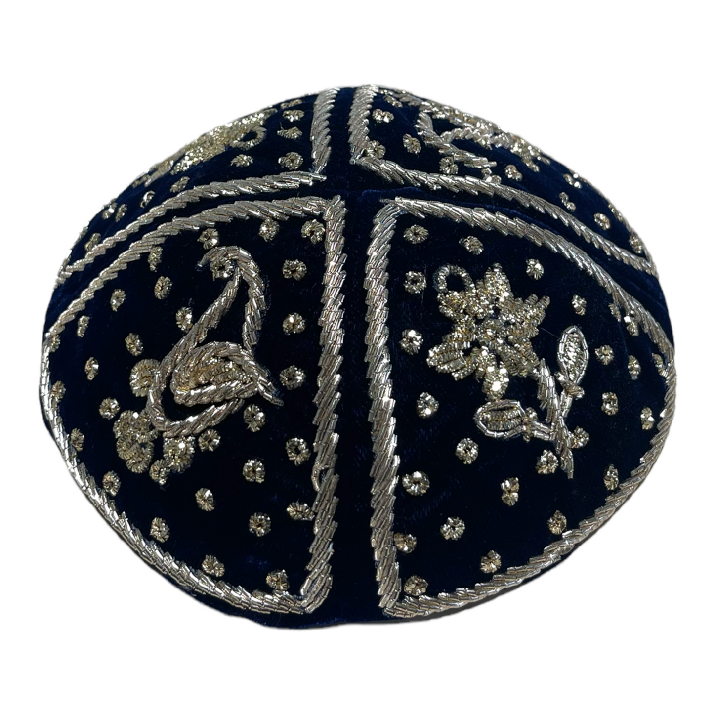 Original Handmade Persian groom kippah velvet with Menorah and Magen David crafted by hand satin velvet Persian wedding