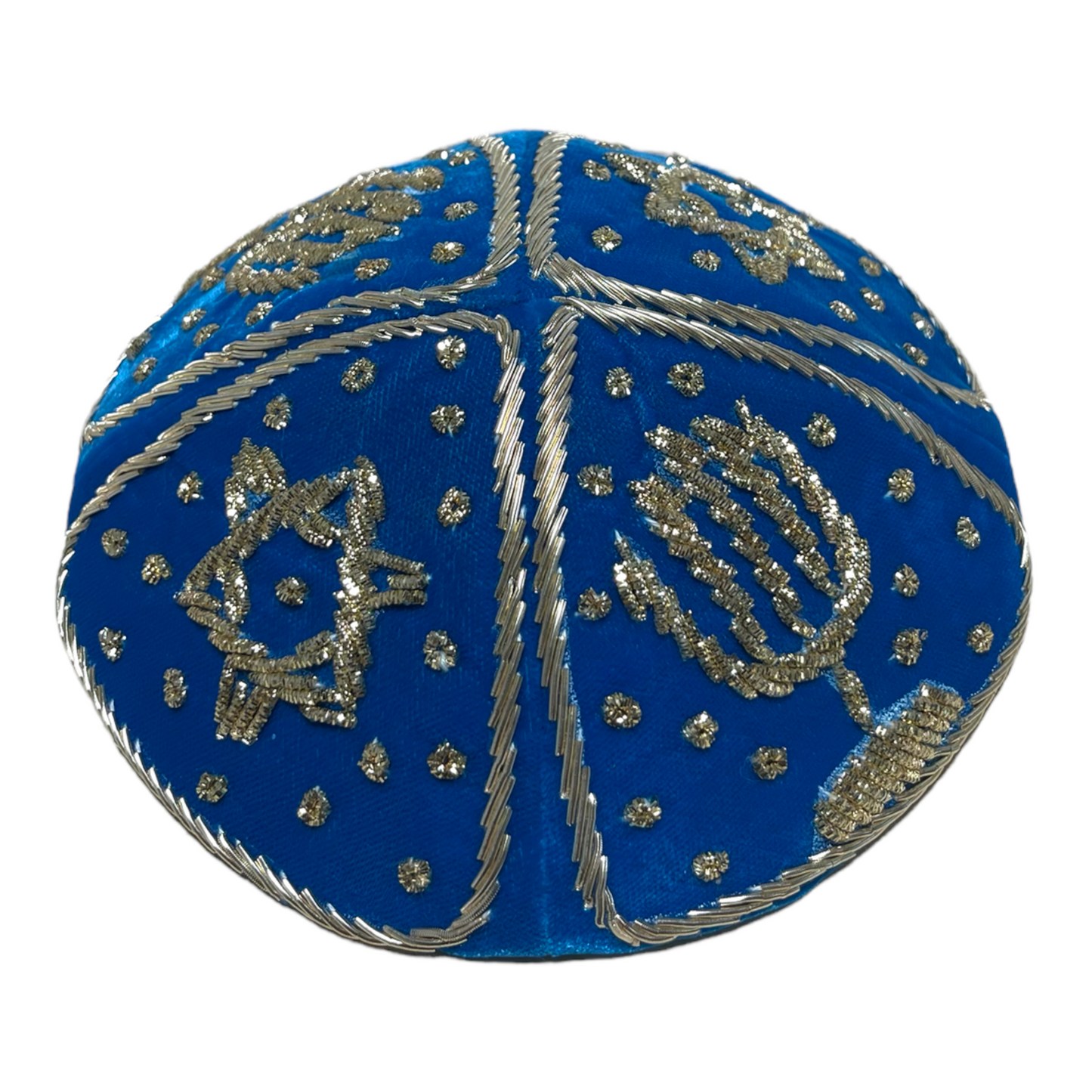 Original Handmade Persian groom kippah velvet with Menorah and Magen David crafted by hand satin velvet Persian wedding