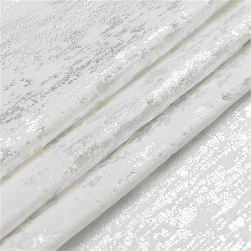 Velvet Tablecloth White Silver Mosaic Print EXTRA WIDE