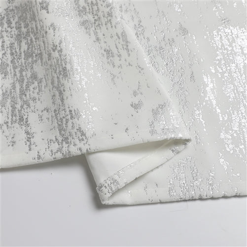 Velvet Tablecloth White Silver Mosaic Print EXTRA WIDE