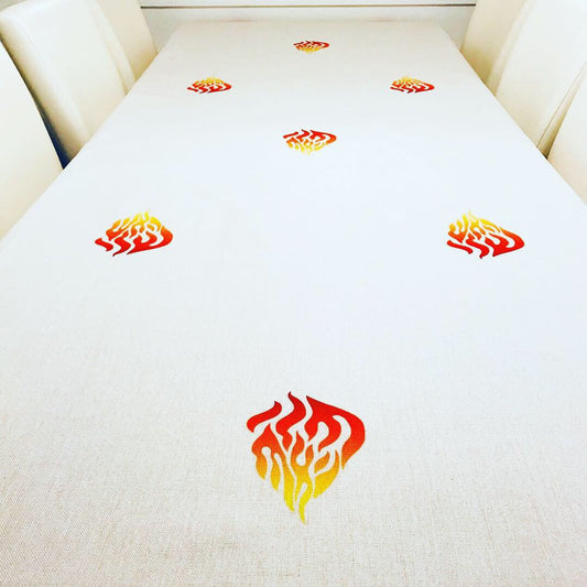 Ha esh sheli breslev tablecloth original design by Broderies de France. - Broderies De France USA