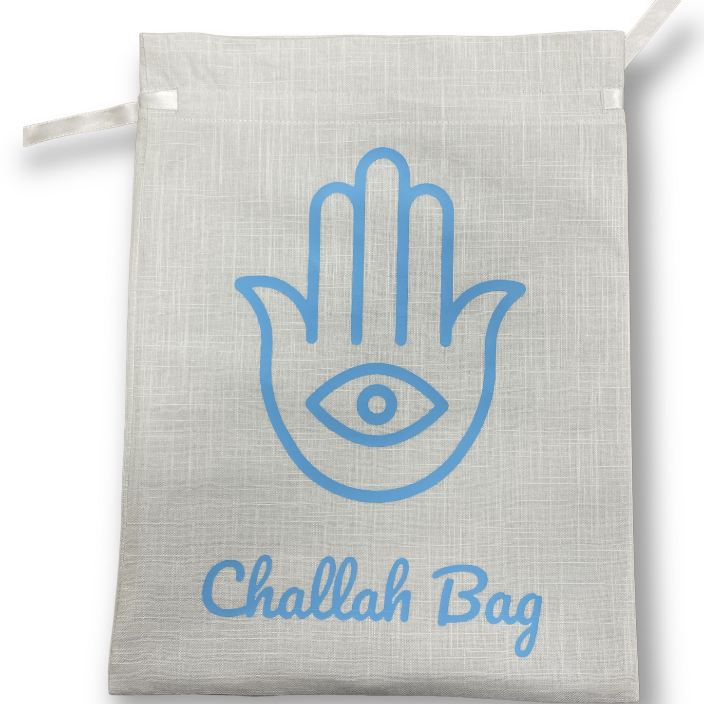 30 x 40cm Printed Linen Challah bag with satin lining and closing lase