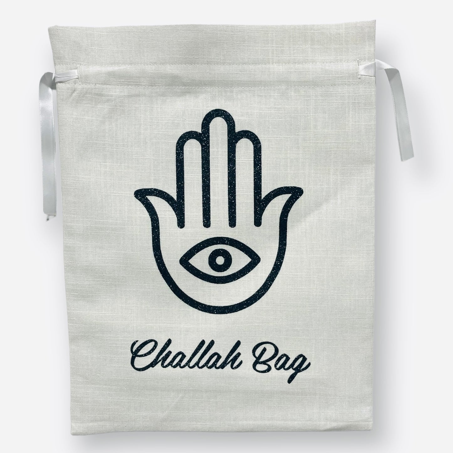 30 x 40cm Printed Linen Challah bag with satin lining and closing lase