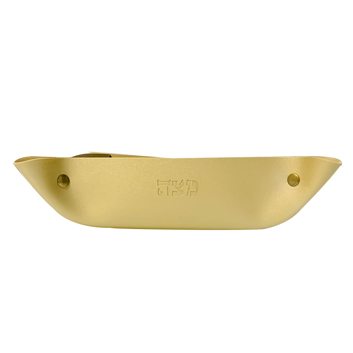 Faux leather folding matzah tray 9.5 x 9.5” Gold