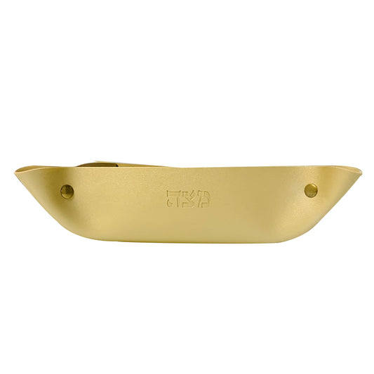 Faux leather folding matzah tray 9.5 x 9.5” Gold