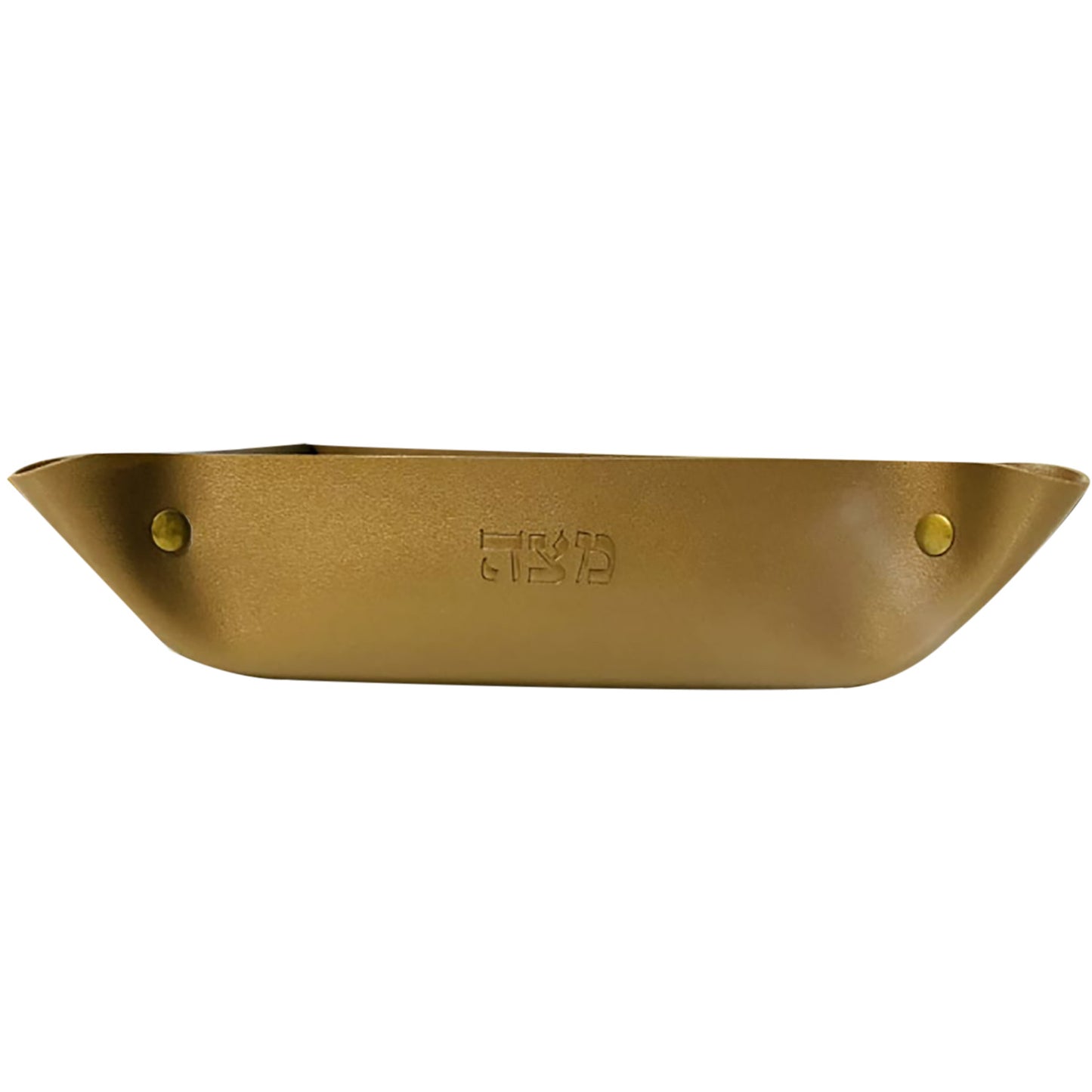 Faux leather folding matzah tray 9.5 x 9.5” Bronze